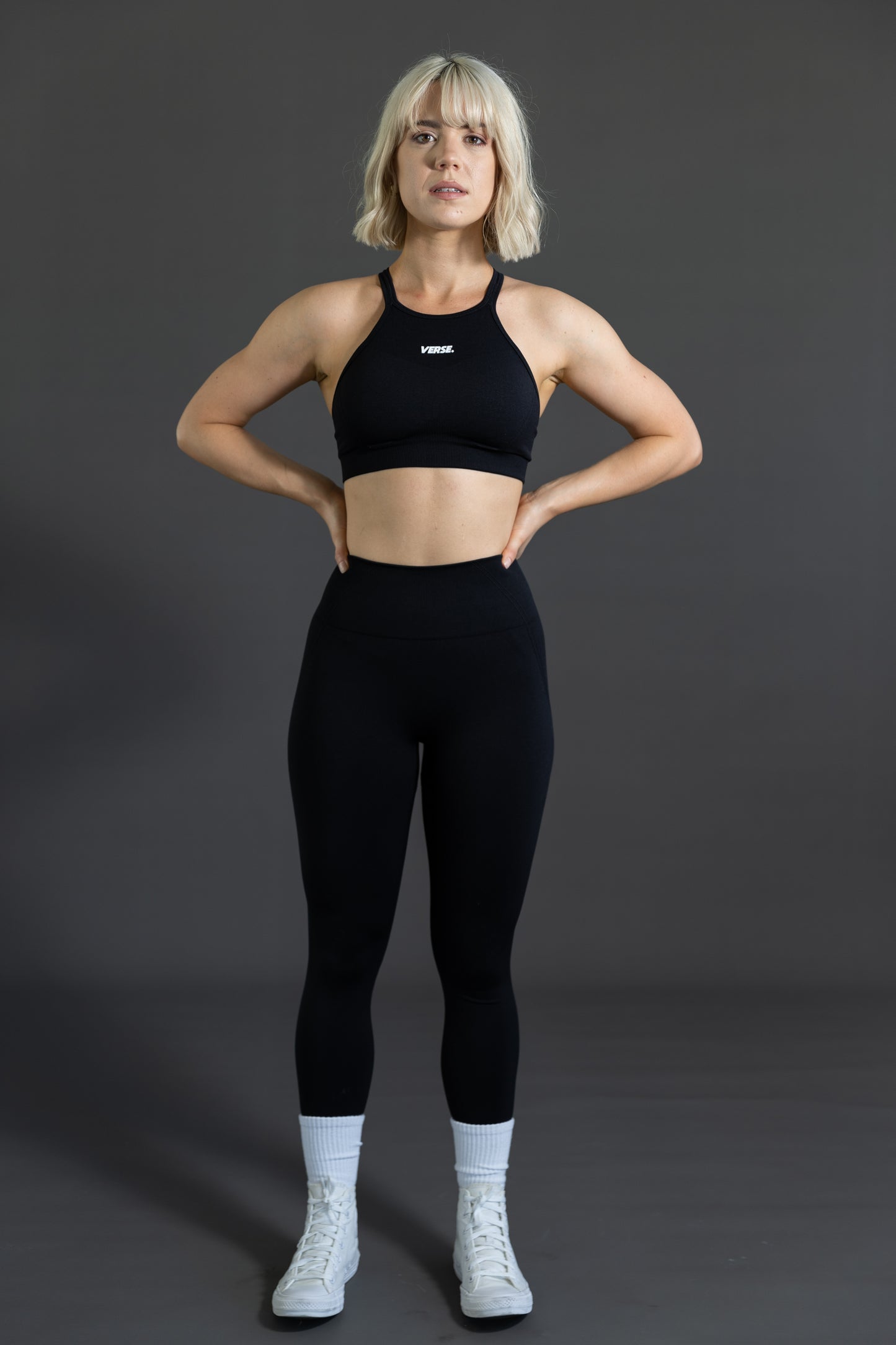 australia activewear set black scrunch bum leggings racer sports bra