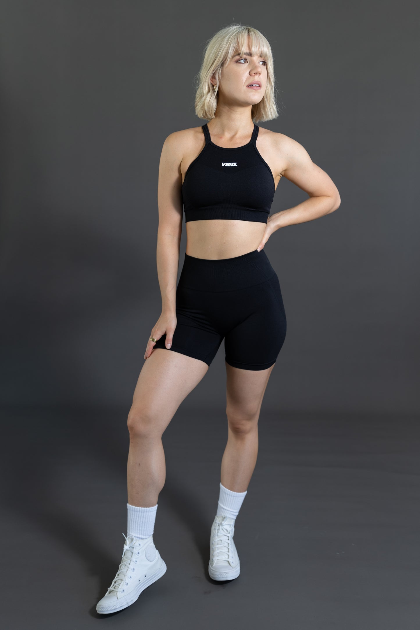 activewear australia black scrunch bum shorts set