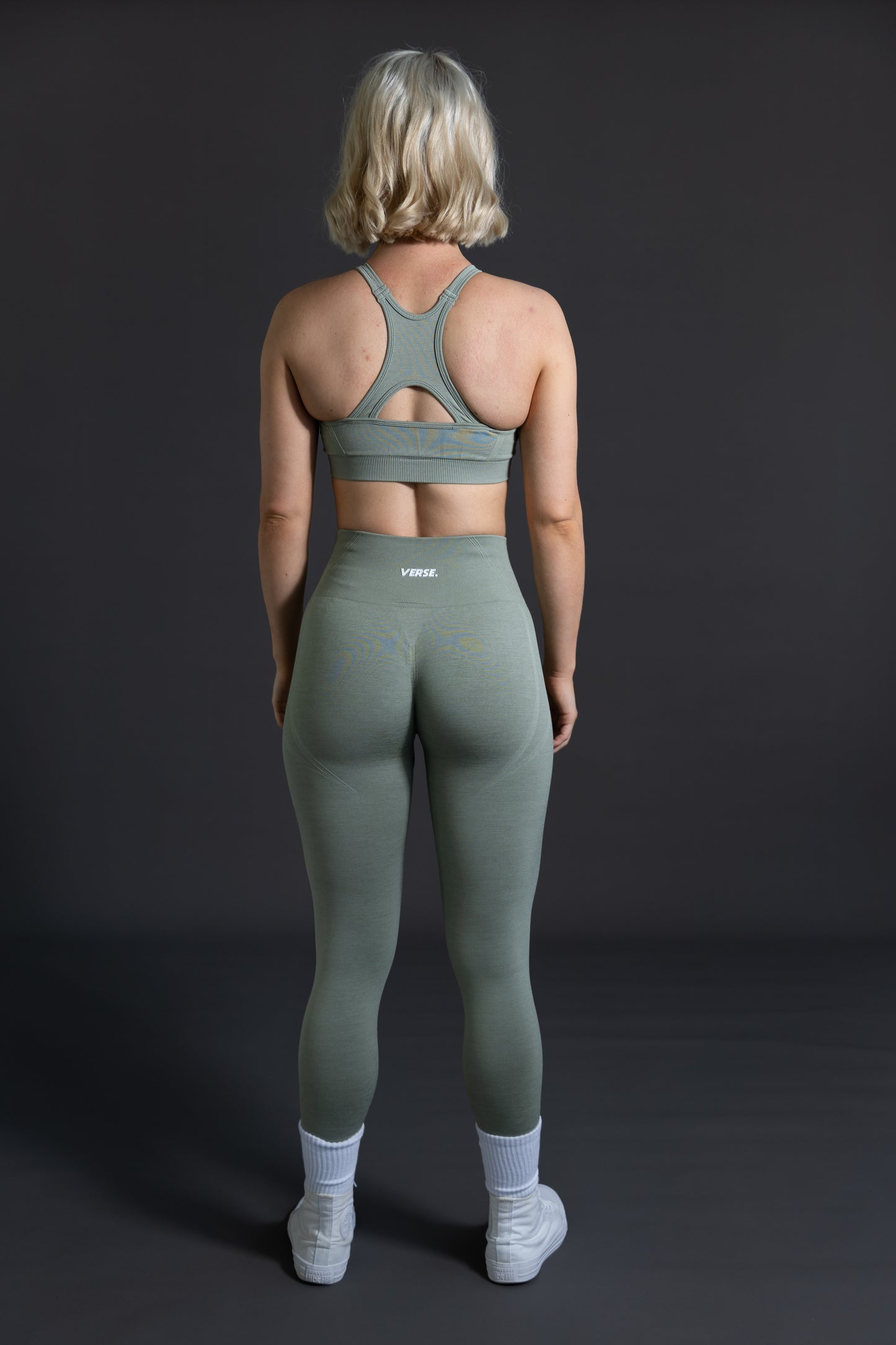 australia activewear set sage green scrunch bum leggings