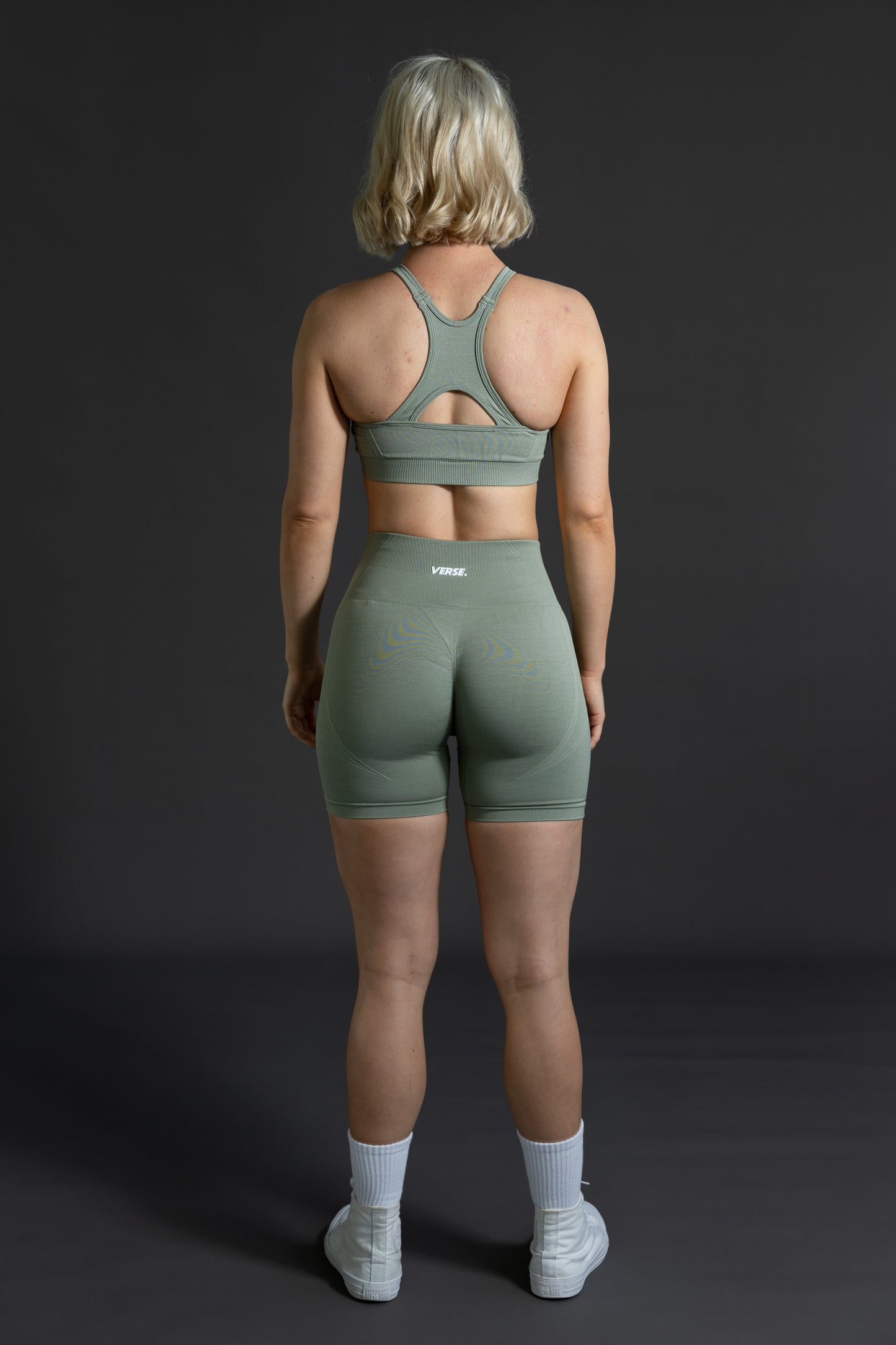 activewear australia sage green scrunch bum shorts
